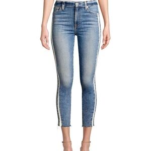 7 For All Mankind Super Skinny The Ankle Jean Side Stripe SZ 24 NEW NWT